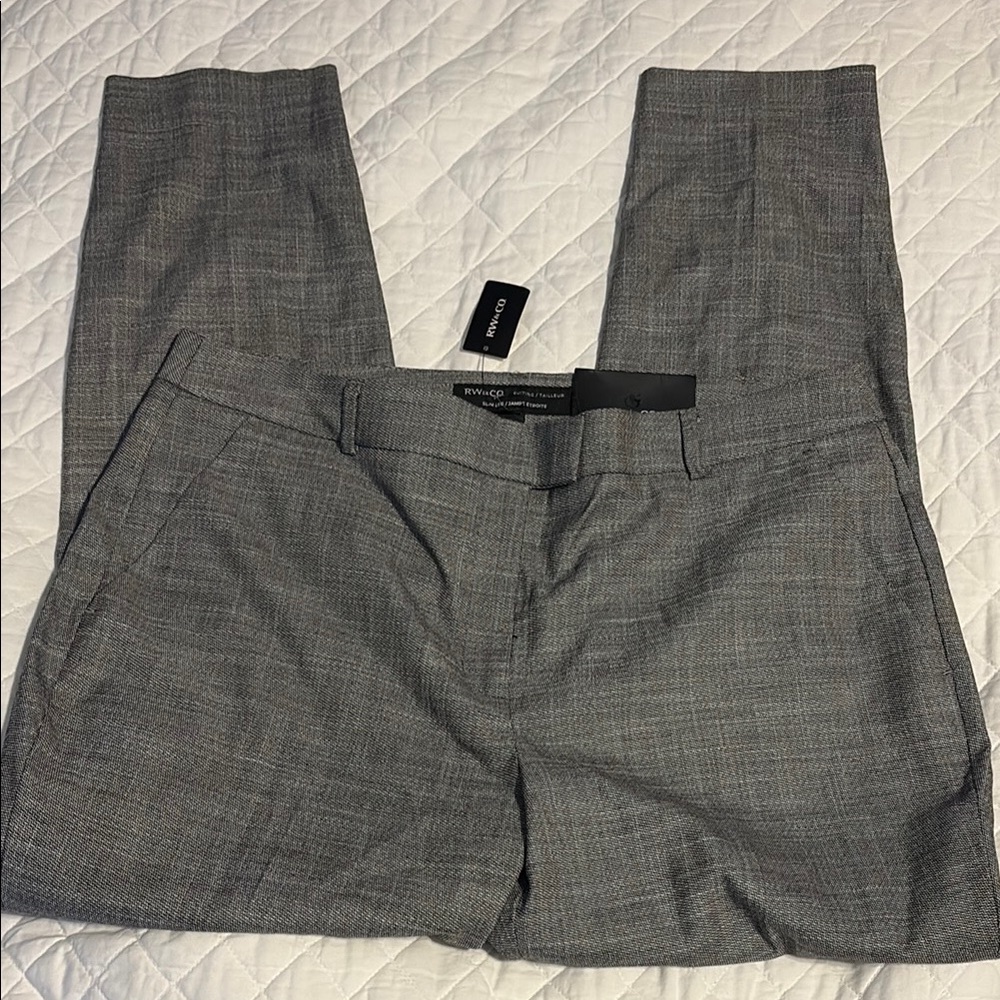 RW&CO. Gray Plaid Dress Pants